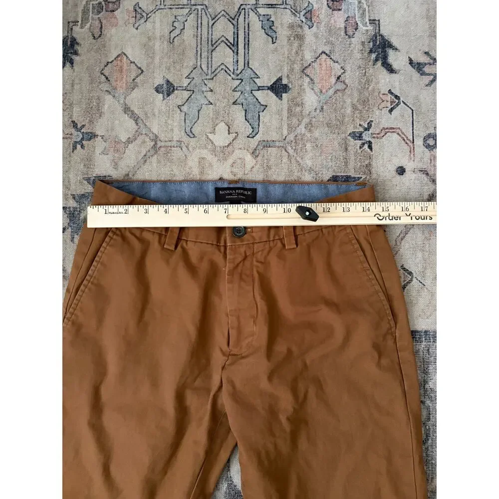 Banana Republic Emerson Chino Pants Mens 30x30 Oxford Brown Straight Fit